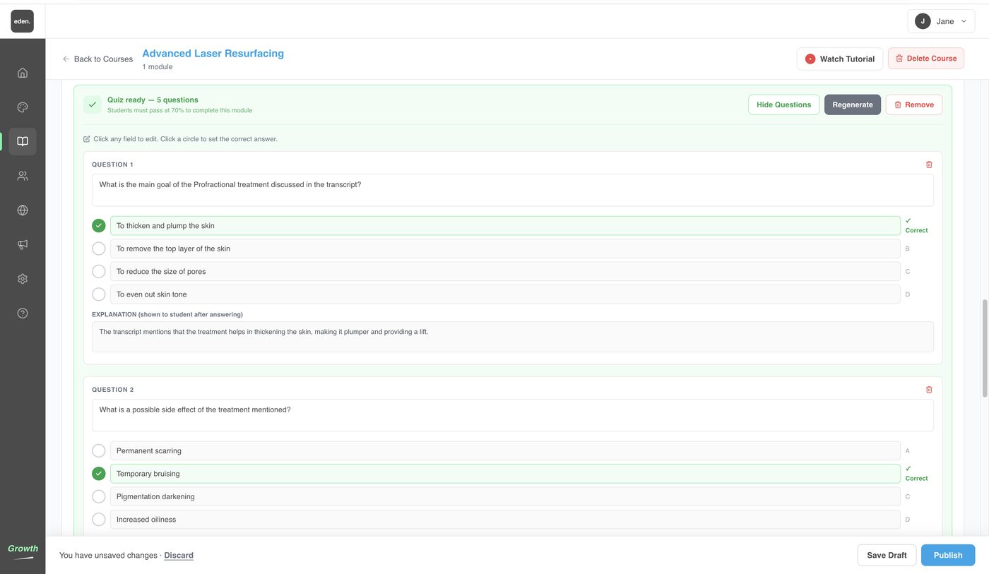 Build your course in minutes